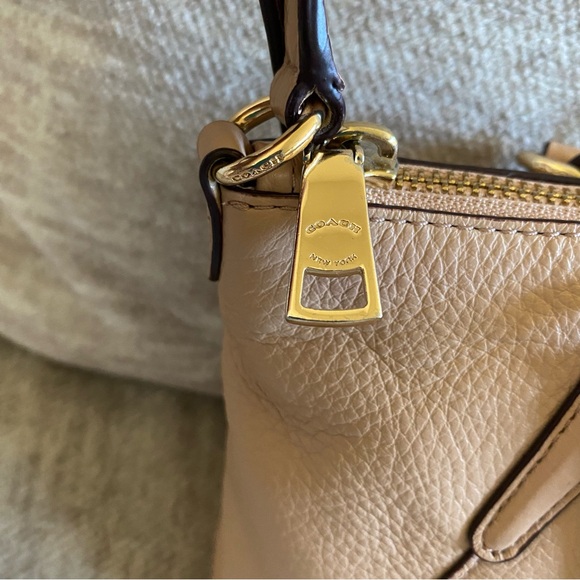 Coach Mini Kelsey Satchel Leather Crossbody Bag Pink Beige - Picture 3 of 16